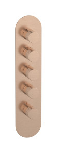 External part of thermostatic 4 ways, round plate, vertical, Vinile handle WE ARE IB eua412srnvn Brushed Rose Gold Aqua