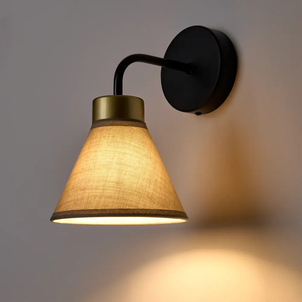 Настенный светильник Freya Natta цвет черный/бежевый STLM-2146163