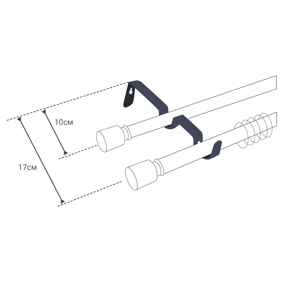 Santreyd Двухрядный карниз для штор 300 см венге 14526409 STLM-0005002 - Вид №4