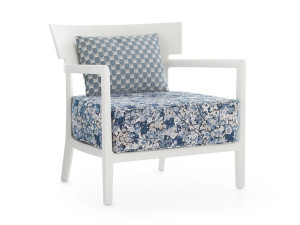 Съемное садовое кресло из поликарбоната и ткани с подлокотниками