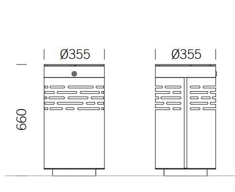 Нержавеющая сталь открытый мусорный бак BENKERT BANKE мусорное ведро ARCH-00020970