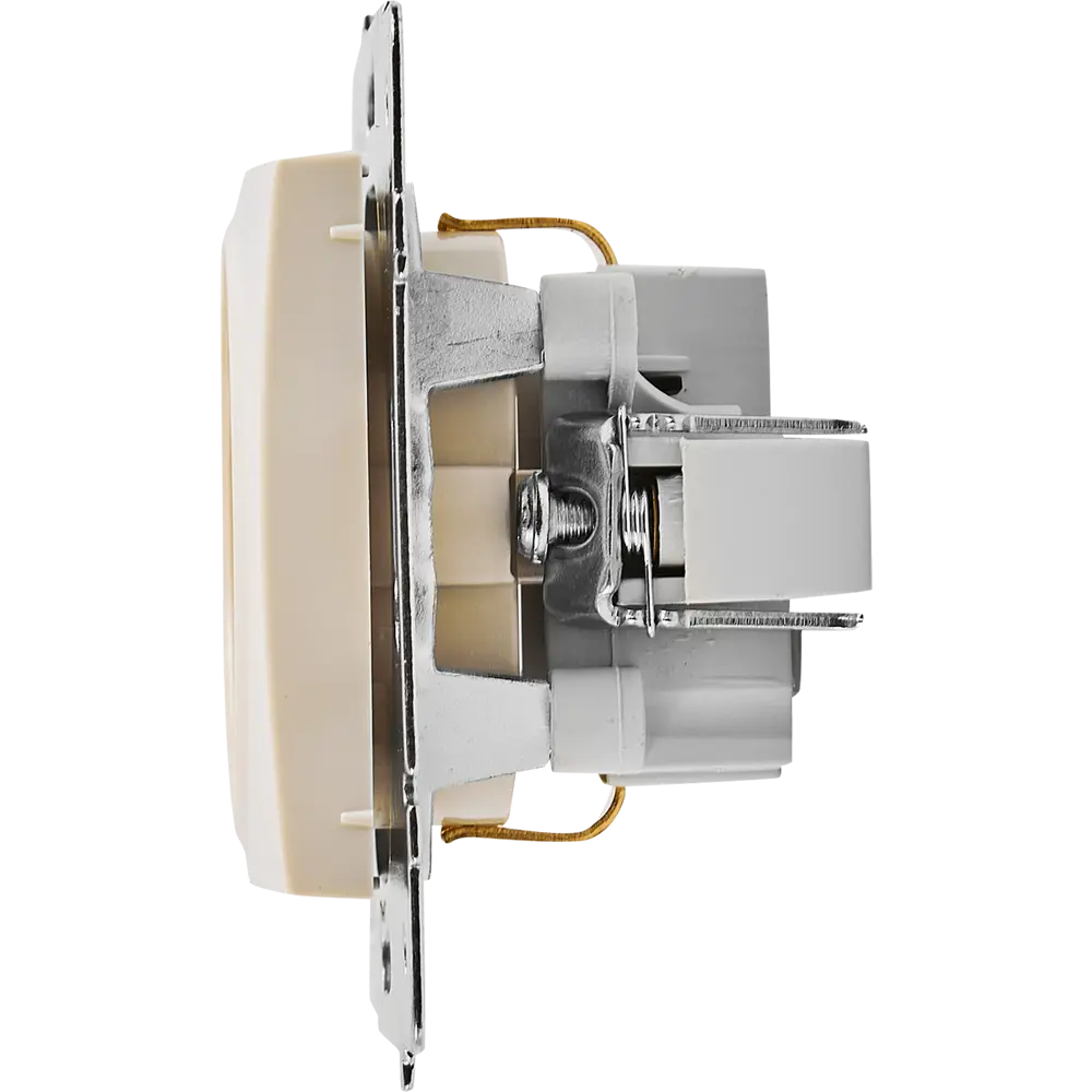 Розетка Lezard Karina с заземлением цвет кремовый STLM-2039675 - Вид №3