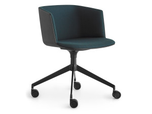 Тканевый поворотный стул с колесами