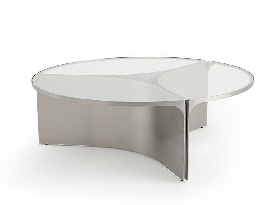 Круглый журнальный столик из нержавеющей стали и стекла AMPM Gira ARCH-00004927