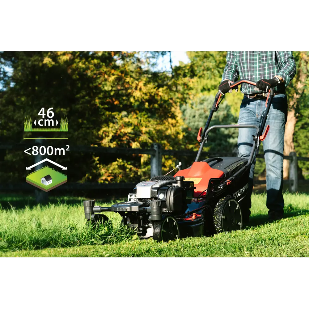 Газонокосилка бензиновая самоходная Sterwins PRO Briggs&Stratton 3.2 л.с 46 см STLM-2086901 - Вид №23