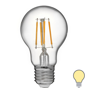 Лампа светодиодная LEDF E27 220-240 В 5 Вт груша прозрачная 470 лм теплый белый свет VOLPE