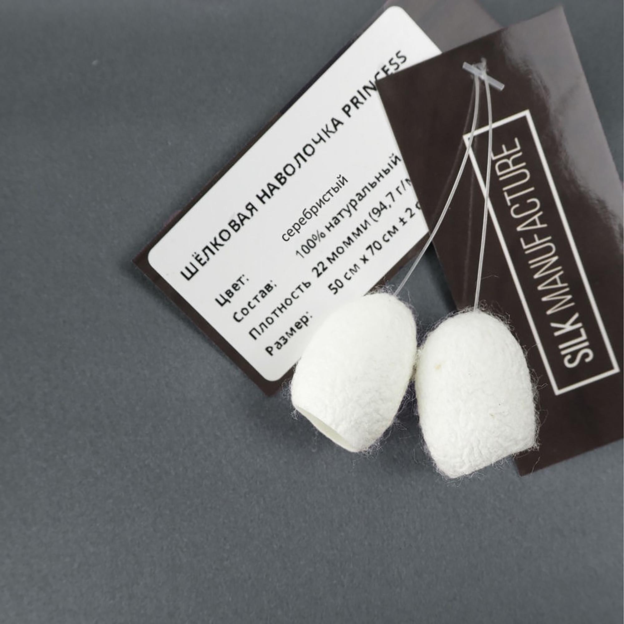 Наволочка princess57silver, 70x50 см, шелк, 1шт, цвет серебристый SILK MANUFACTURE 90520672 - Вид №2