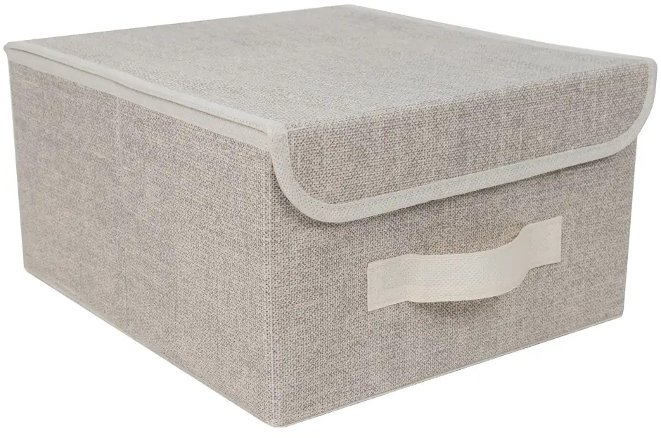 93705776 Короб для хранения ЕВРОГАРАНТ Linen 28x30x16 см цвет светло-серый STLM-1074925