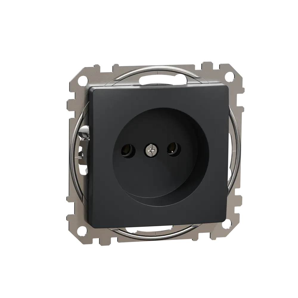Розетка встраиваемая Systeme Electric Sedna Design  без заземления, цвет антрацит STLM-2083339 - Вид №1