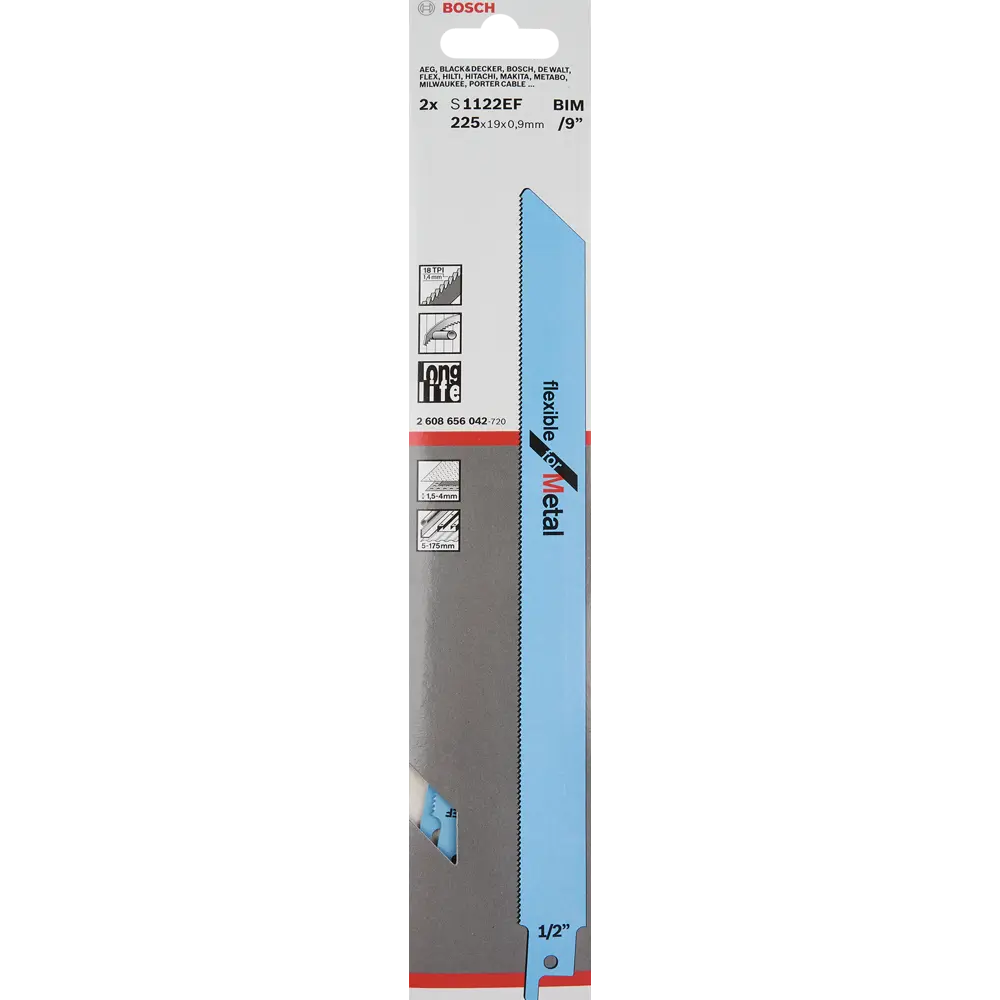 Пилка по металлу 225 мм для Bosch S1122EF 2 шт BOSCH PROFESSIONAL STLM-2086789 - Вид №3