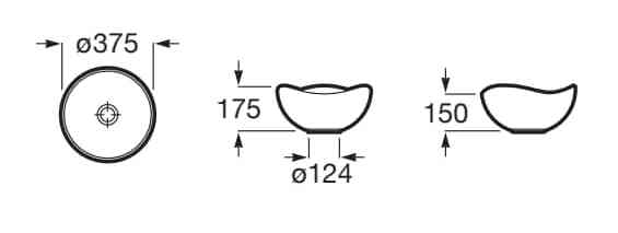 Керамическая столешница круглый умывальник Roca Ohtake ARCH-00039449 - Вид №7