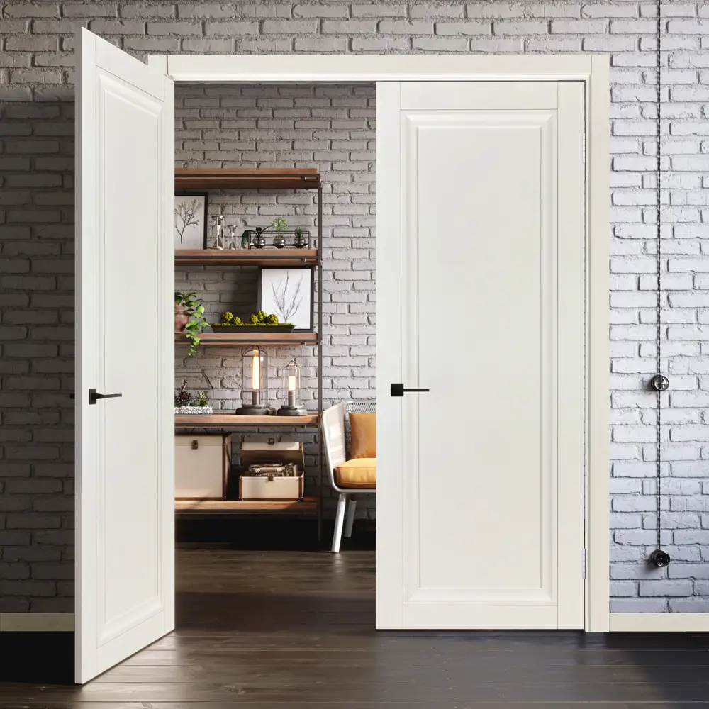 Комплект двери Нобиле глухая 80x200 см полипропилен белый с добором 100 мм МАРИО РИОЛИ STLM-2192957 - Вид №2