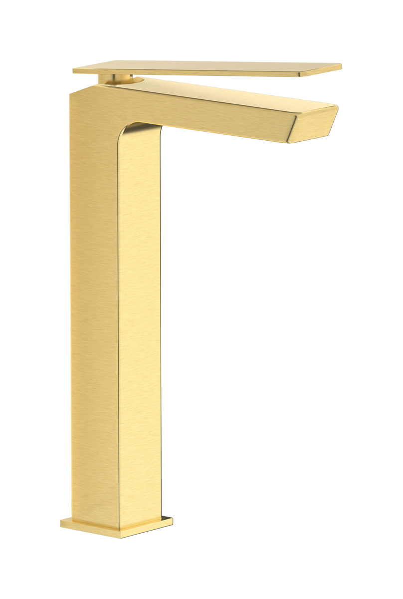 Высокий смеситель для раковины на 1 отверстие в комплекте с донным клапаном WE ARE IB k3202is Brushed Pale Gold K3