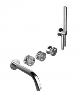 38530 / D Встраиваемый смеситель для ванны и душа с вертикальным или горизонтальным расположением душевого комплекта. Bongio Bowling