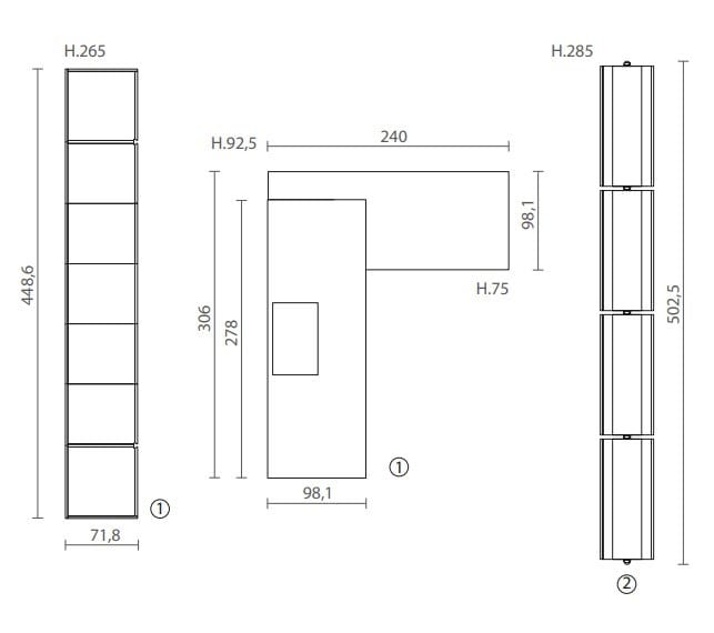 Встроенная кухня без ручек с полуостровом Euromobil Lain ARCH-00125921 - Вид №4