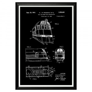 896519435_1818 Арт-постер «Патент на локомотивный вагон Pioneer Zephyr» Object Desire
