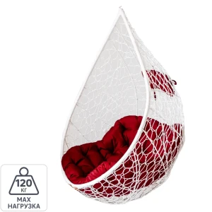 Подвесное кресло Greengard Веста 86x102.9x76 см искусственный ротанг белый