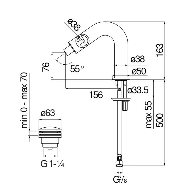 Однорычажный смеситель для биде Nobili Солнце ARCH-00101228 - Вид №3