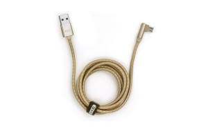 17858323 USB-кабель AM-microBM 1,2 метра, 2.4A, силикон, угловой, золото, 23750-X1mGL BYZ