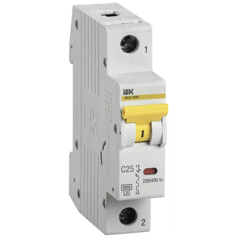 Автоматический выключатель IEK ВА47-60M 1P C25 А 6 кА STLM-2195518 - Вид №1