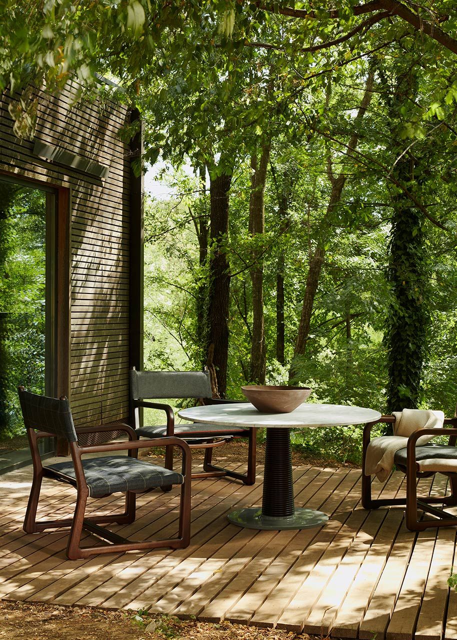 Садовое кресло из красного дерева и ткани с подлокотниками Exteta Loro Piana Interiors, Delight Chairs St. Moritz от Exteta ARCH-00083542 - Вид №12