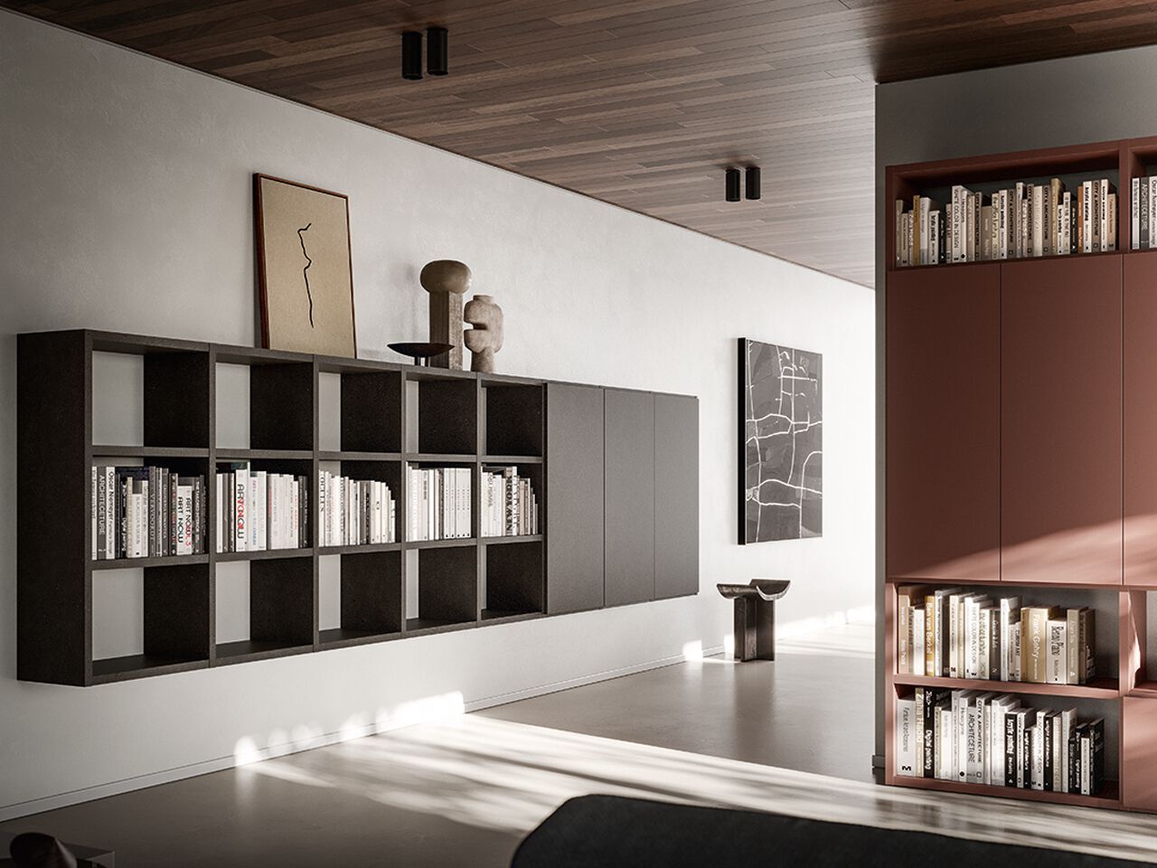 Деревянный секционный книжный шкаф Santalucia Mobili HND065 ARCH-00005617 - Вид №1