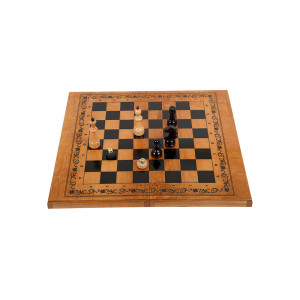 1160 Игра настольная Шахматы-шашки-нарды "Аристократ", тонированные, 50х27см Ладья