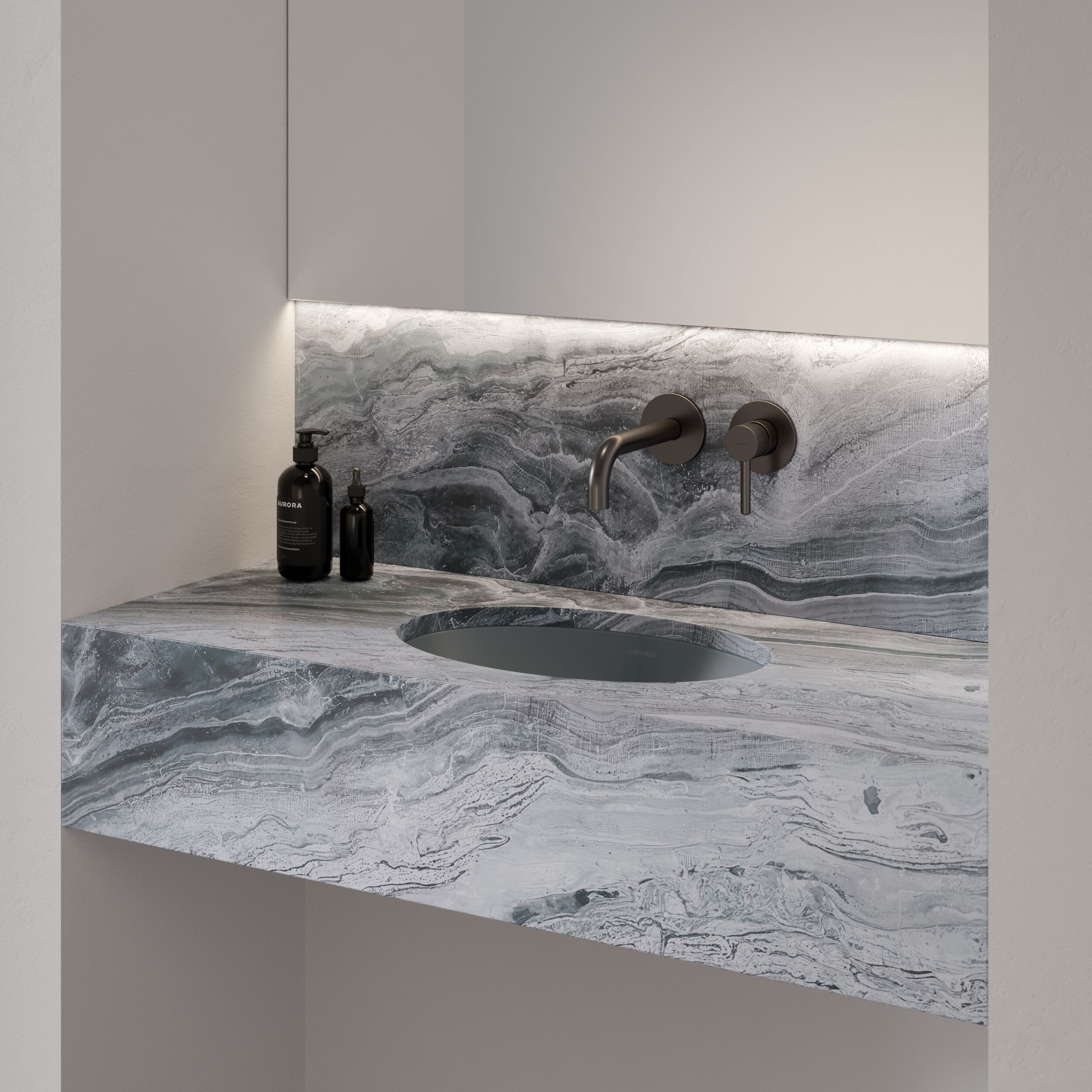 Встраиваемый умывальник из Овального композитного материала OMNIRES SHELL M+ SHELLUP ARCH-00143000 - Вид №39