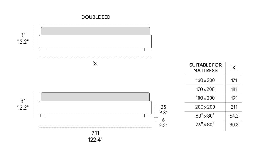 Мягкая и съемная двуспальная кровать Casamania & Horm кровать Figi ARCH-00039072 - Вид №4
