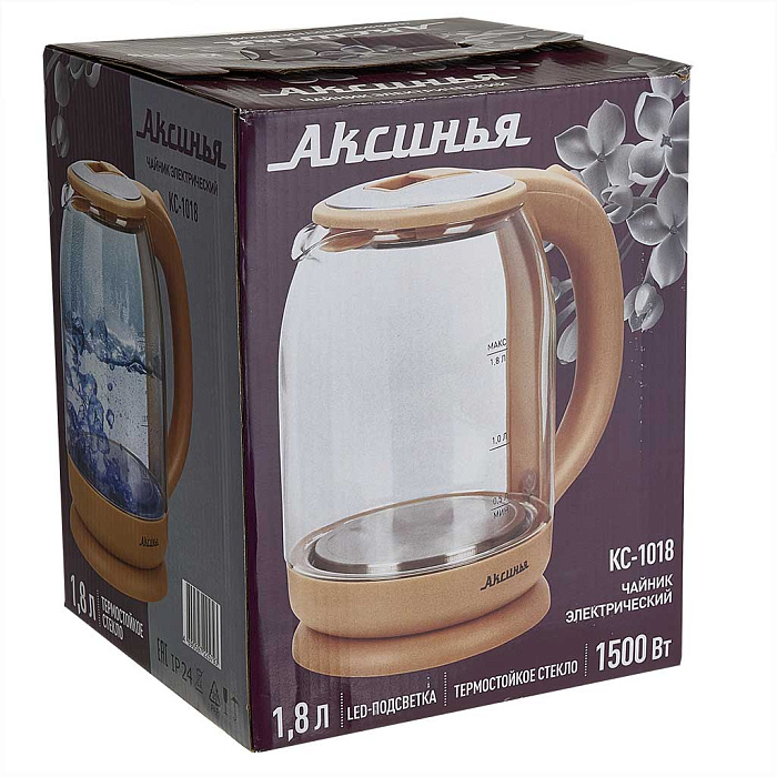 9050539 Электрочайник Аксинья КС-1018 бежевый STDN-0131489 - Вид №3
