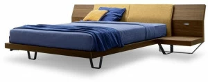 ZANETTE Двуспальная кровать из дерева со встроенными прикроватными тумбочками