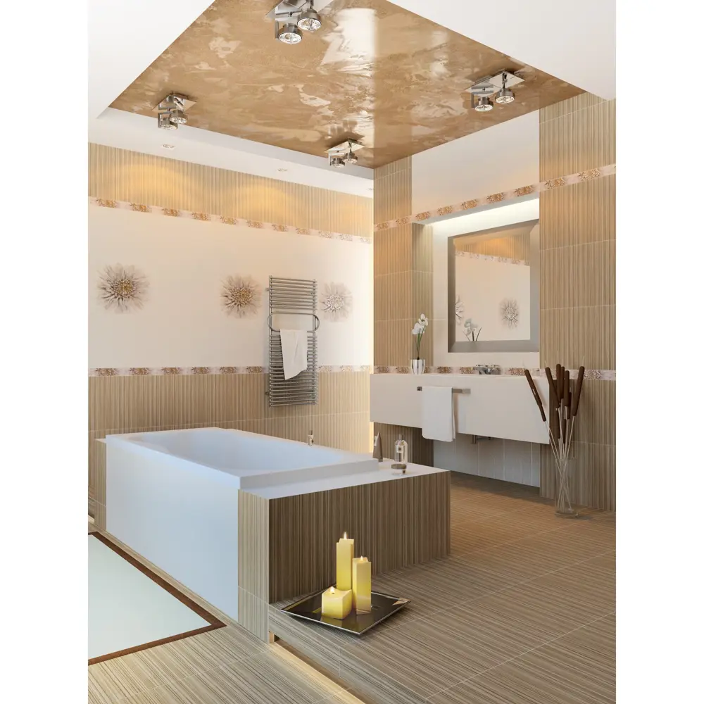 Бордюр Golden Tile Зебрано Фриз 25x6 см цвет бежевый STLM-2083253 - Вид №5