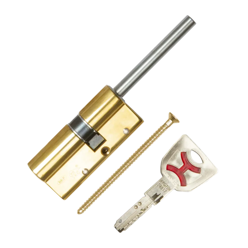 Цилиндр Cisa AP4S 0P3S7-12.66, 35x10x25 мм, ключ/шток, цвет латунь, без вертушки STLM-2198408 - Вид №1