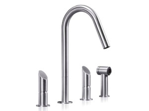 Смеситель для кухни из нержавеющей стали со съемным ручным душем