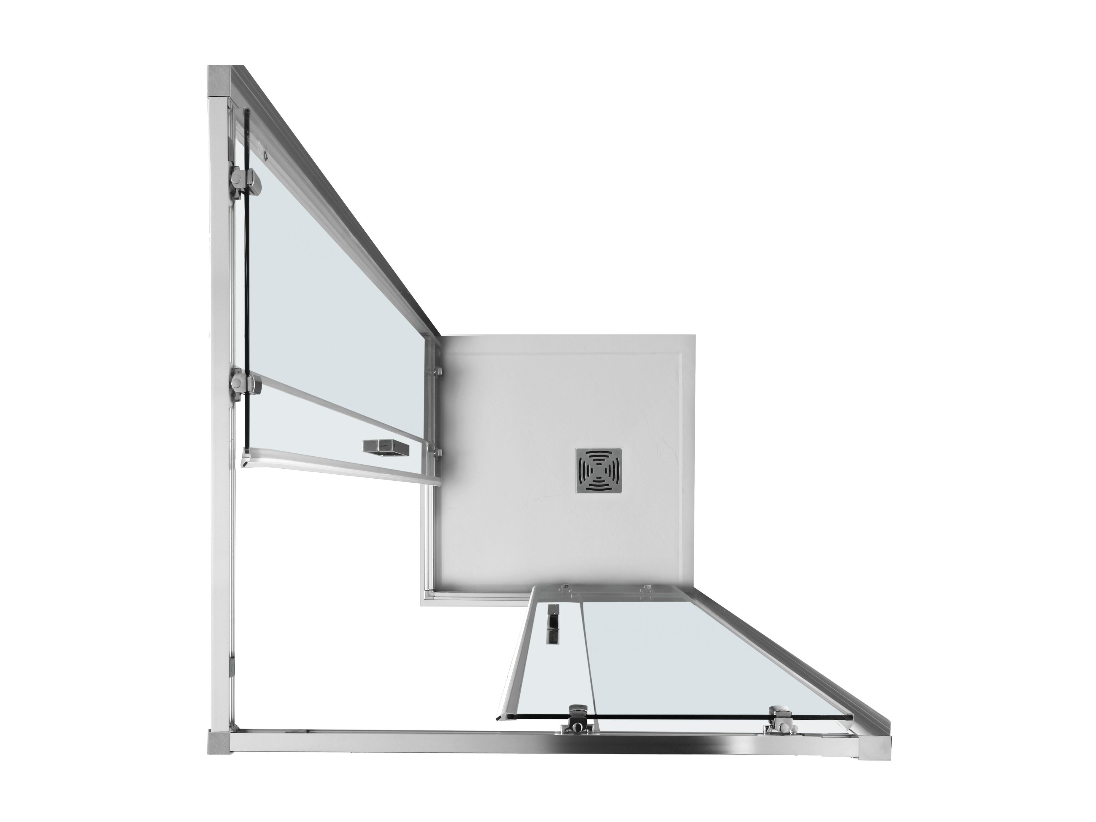 Алюминиевая и стеклянная угловая душевая кабина с раздвижной дверью TAMANACO EASYFLEX ARCH-00113039