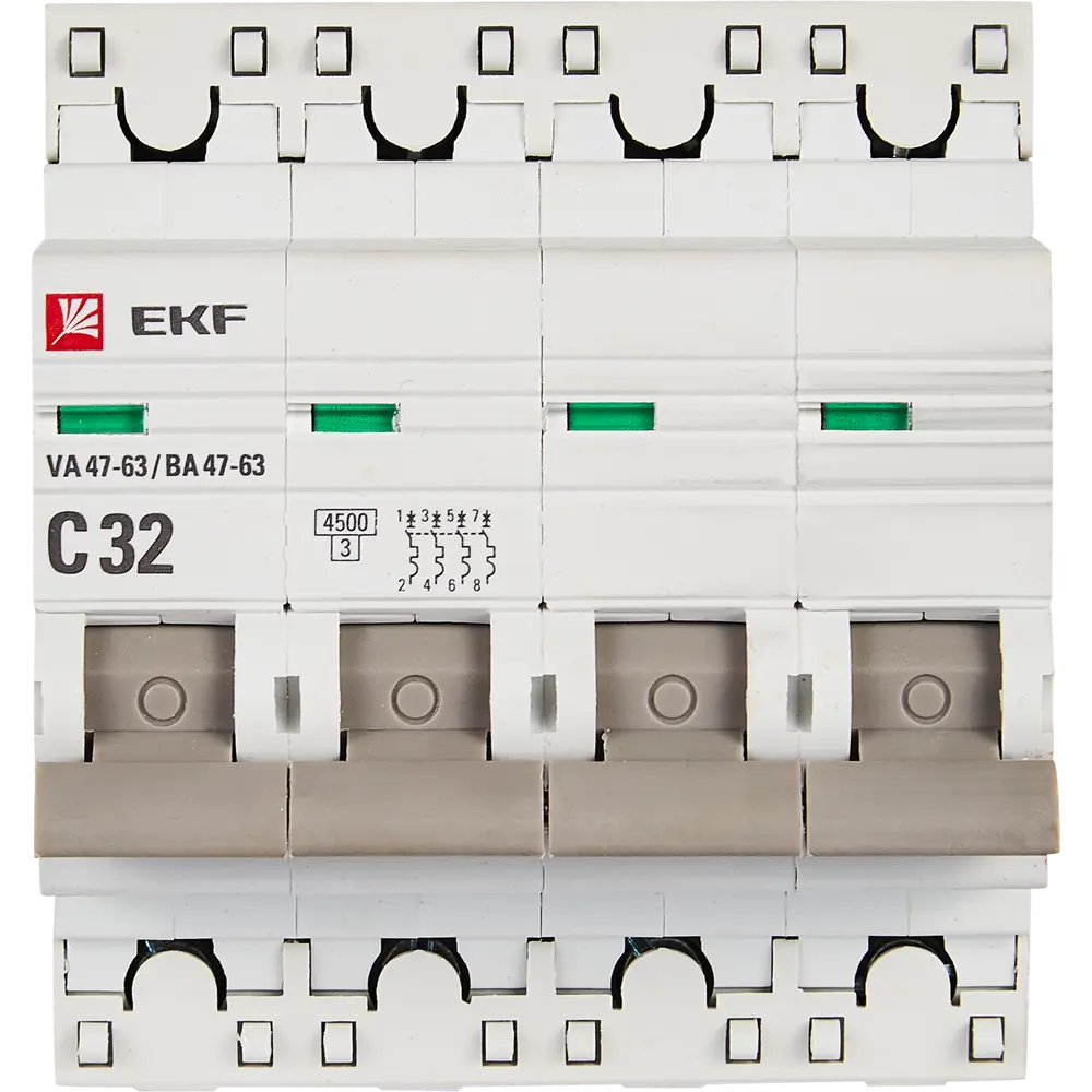 Автоматический выключатель EKF ВА47-63 4P C32 A 4.5 кА STLM-2009287 - Вид №1