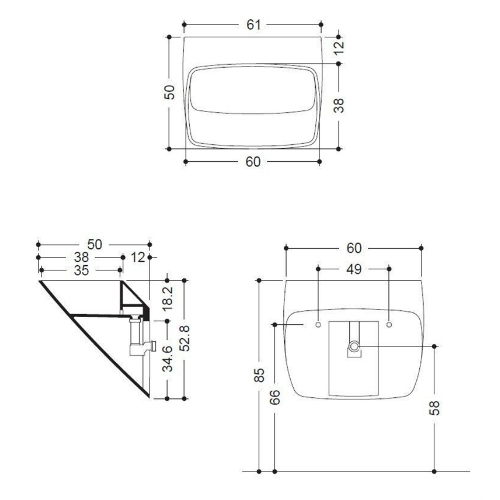 42466 Подвесная раковина настенная овальная   белая Santreyd  - Вид №1