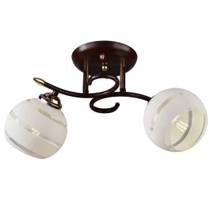 Люстра потолочная «Бруно», 2 лампы, 6 м², цвет коричневый/белый