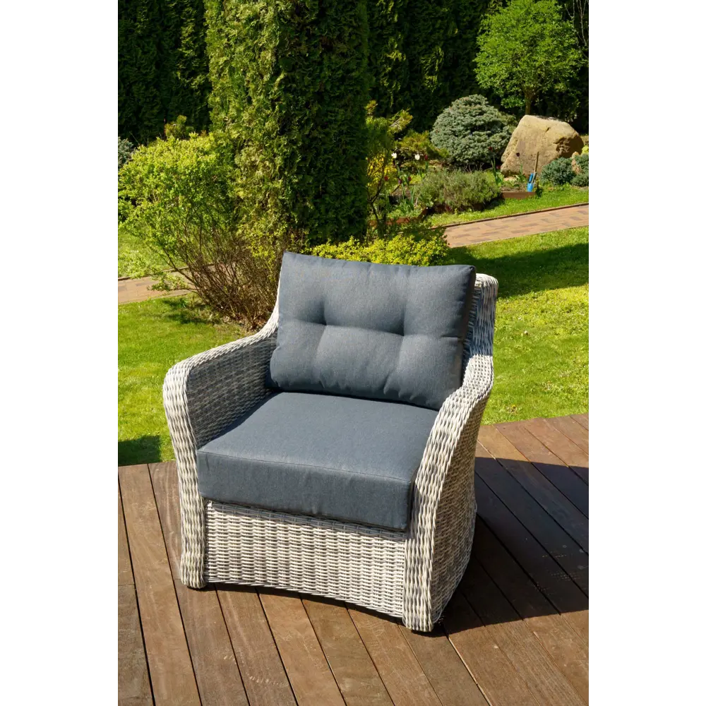 Кресло садовое Besta fiesta Besta_Venice_chair_grey ВЕНЕЦИЯ 96 см x 90 см x 86 см искусственный ротанг серый/серебристый