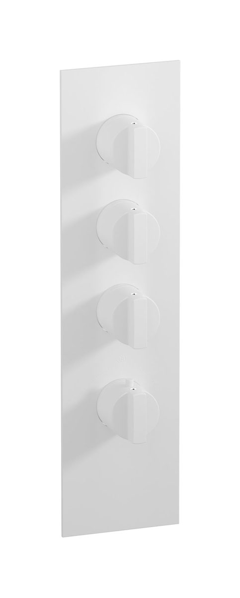 Комплект наружных частей термостата на 3 потребителей - вертикальная прямоугольная панель с ручками Hey Joe WE ARE IB eua311bonhj Matt White Aqua