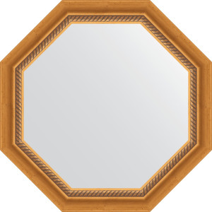 BY 3752 Зеркало в багетной раме - состаренное золото с плетением 70 mm EVOFORM Octagon