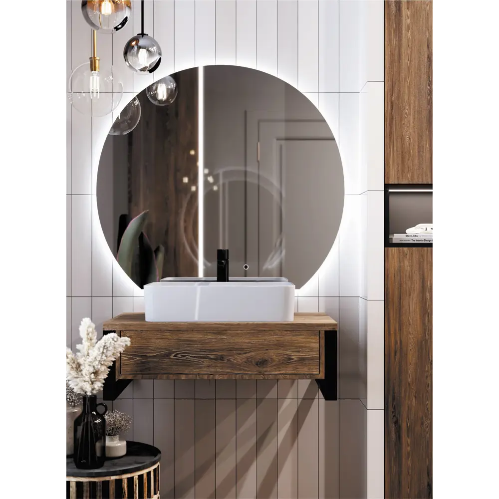 Зеркало Omega Glass Эклипс с LED-подсветкой и сенсорным управлением 86386942 STLM-0068410 - Вид №6