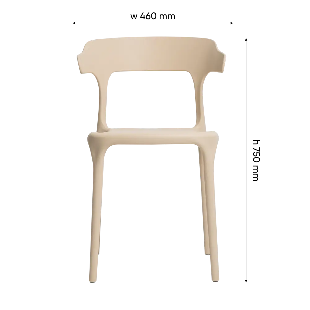 Стул Roero 48x74x46.5 см полипропилен цвет бежевый Santreyd STLM-2033765 - Вид №5