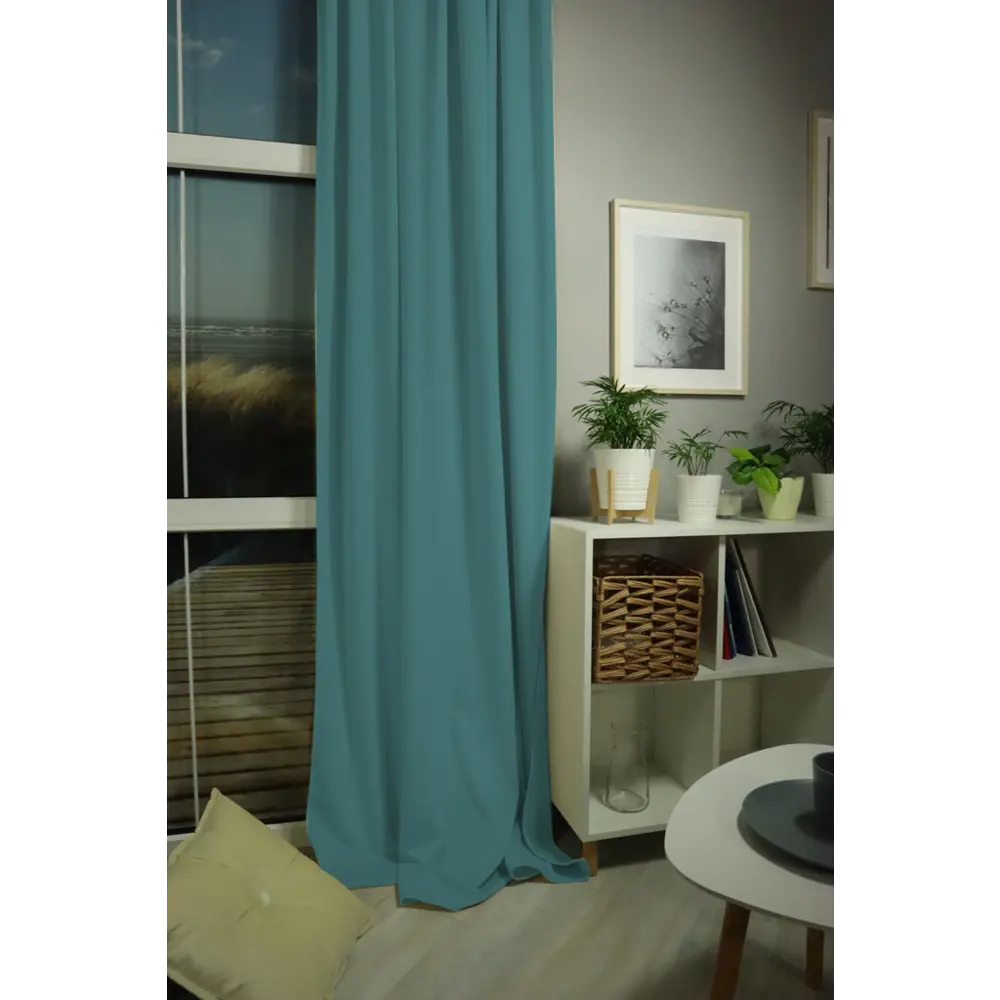 Штора на ленте бархат 230x280 см цвет бирюза LINEN WAY STLM-2005206 - Вид №2