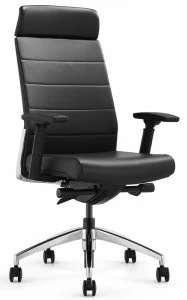 Кресло офисное кожаное черное с пластиковыми подлокотниками 111х66 см Andico HB SOHO DESIGN ДИЗАЙНЕРСКИЕ 00-3886274 Черный