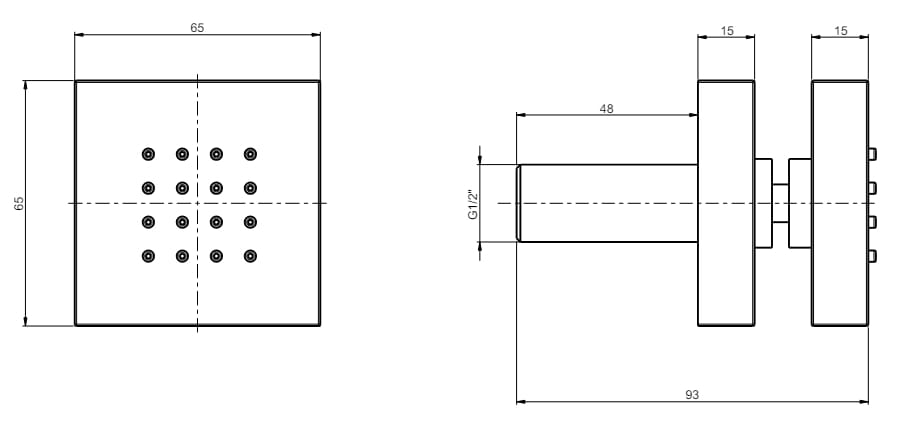 Боковая насадка для душа с системой защиты от накипи Rubinetterie Frattini душевые ARCH-00115647 - Вид №2