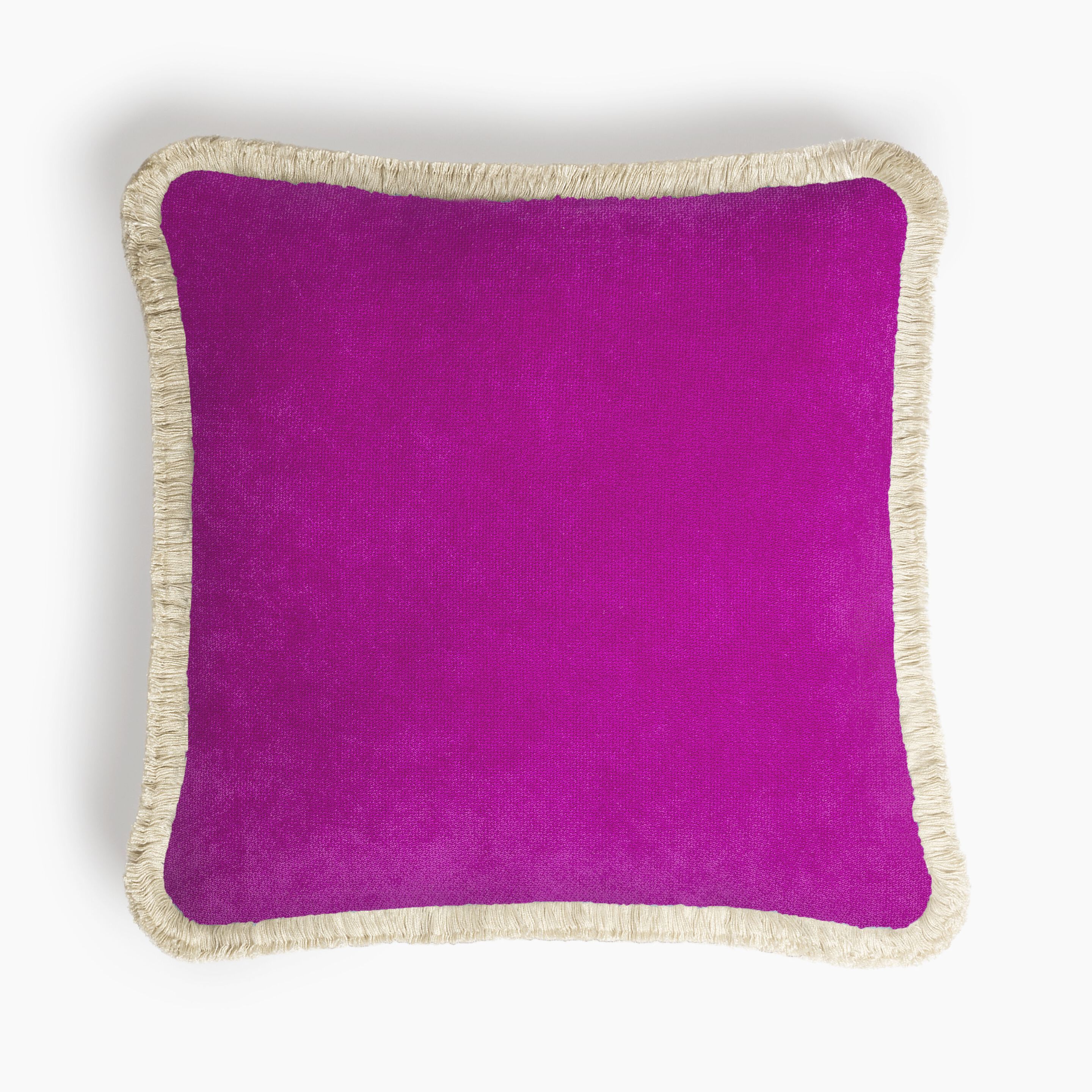 Однотонная бархатная съемная подушка с бахромой LO DECOR HAPPY PILLOW COLOR VELVET ARCH-00145513 - Вид №1