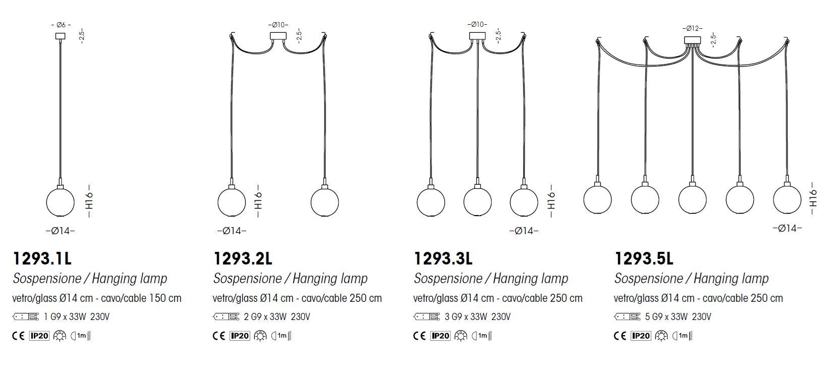 Металлический подвесной светильник из боросиликатного стекла Cangini & Tucci затмение ARCH-00069899 - Вид №4