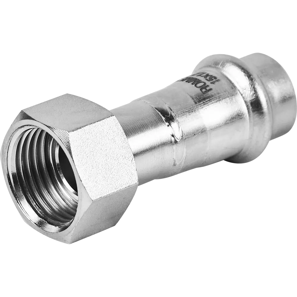 Муфта переходная Rommer 1/2"x15 мм с накидной гайкой ВПр-ВР нержавеющая сталь 88011216 STLM-2118603 