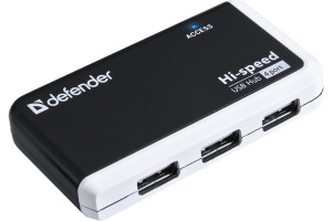 16125507 Универсальный USB разветвитель Quadro Infix USB2.0, 4 порта 83504 Defender